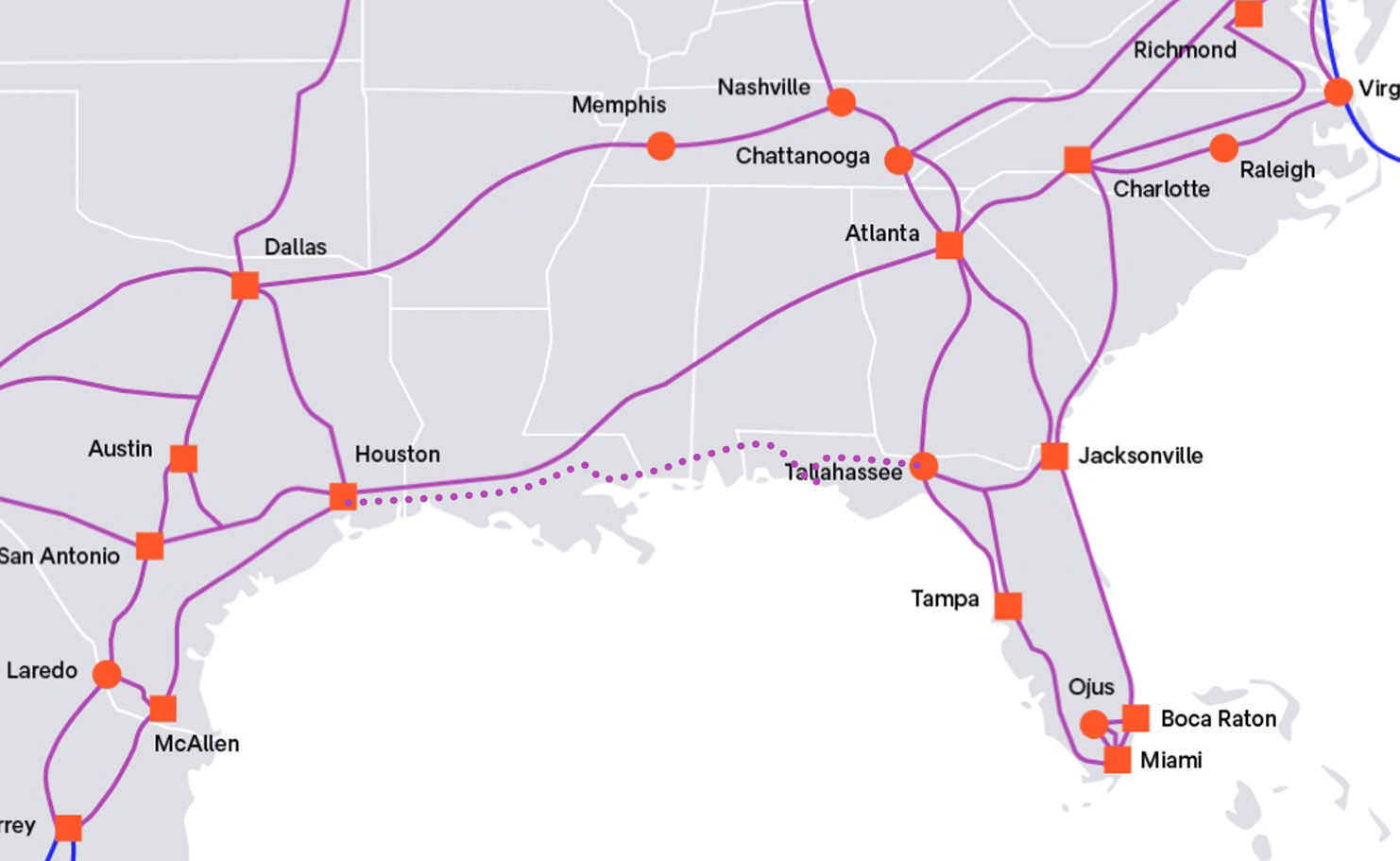 New gulf coast route