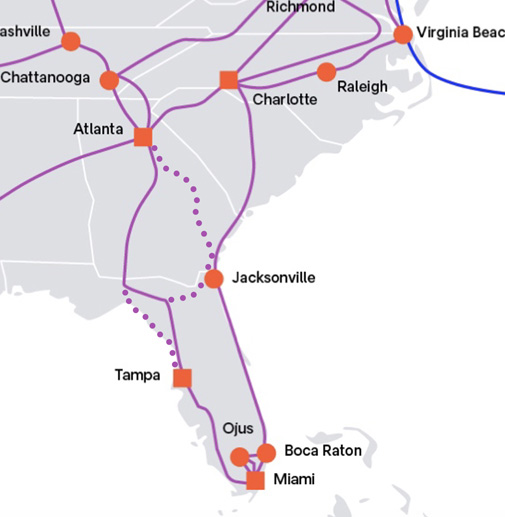 New network routes Florida