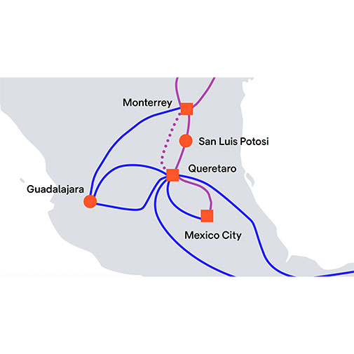 New network route Mexico Longhaul