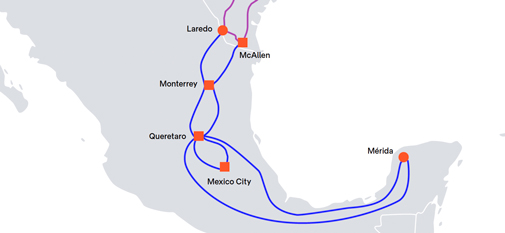 New network route in Mexico
