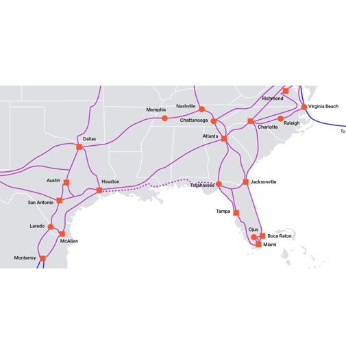 New network route Gulf coast 